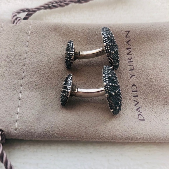 David Yurman Sea Urchin Cufflinks w/Blue Sapphire RARE - Picture 5 of 14
